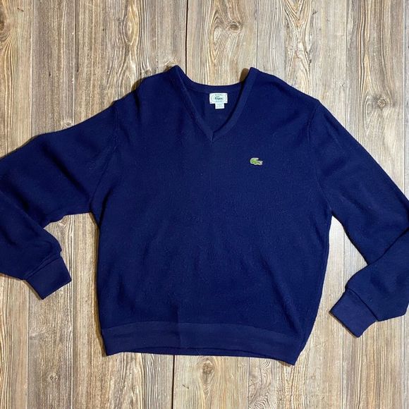 Lacoste Other - Vintage Lacoste Izod Sweater Mens Pullover Blue Crocodile VTG 80’s Orlon